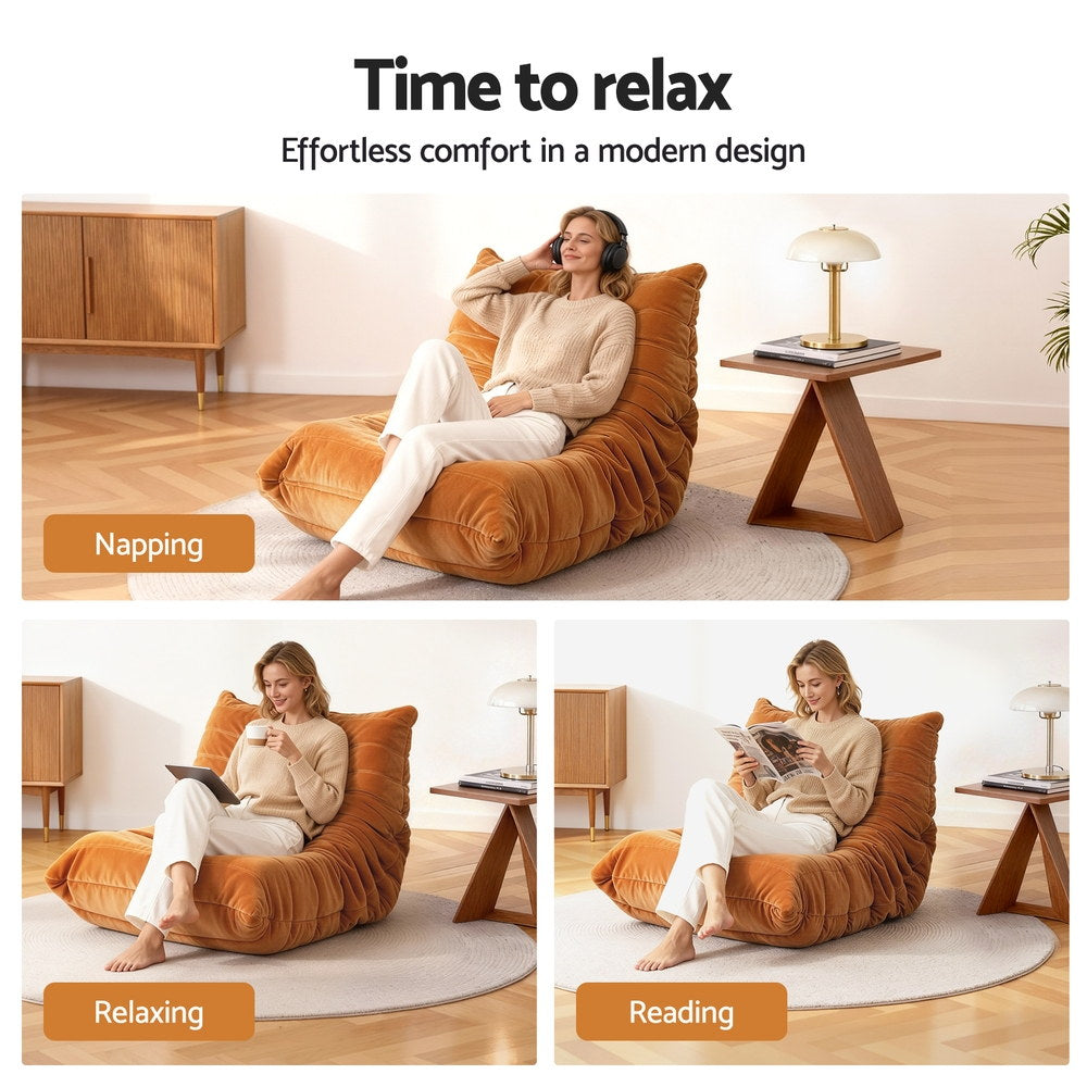 Artiss Lazy Sofa Accent Chair Floor Couch Leisure Lounge Foam Pouffe Recliner-Furniture > Sofas > Sofas & Sofa Beds-PEROZ Accessories