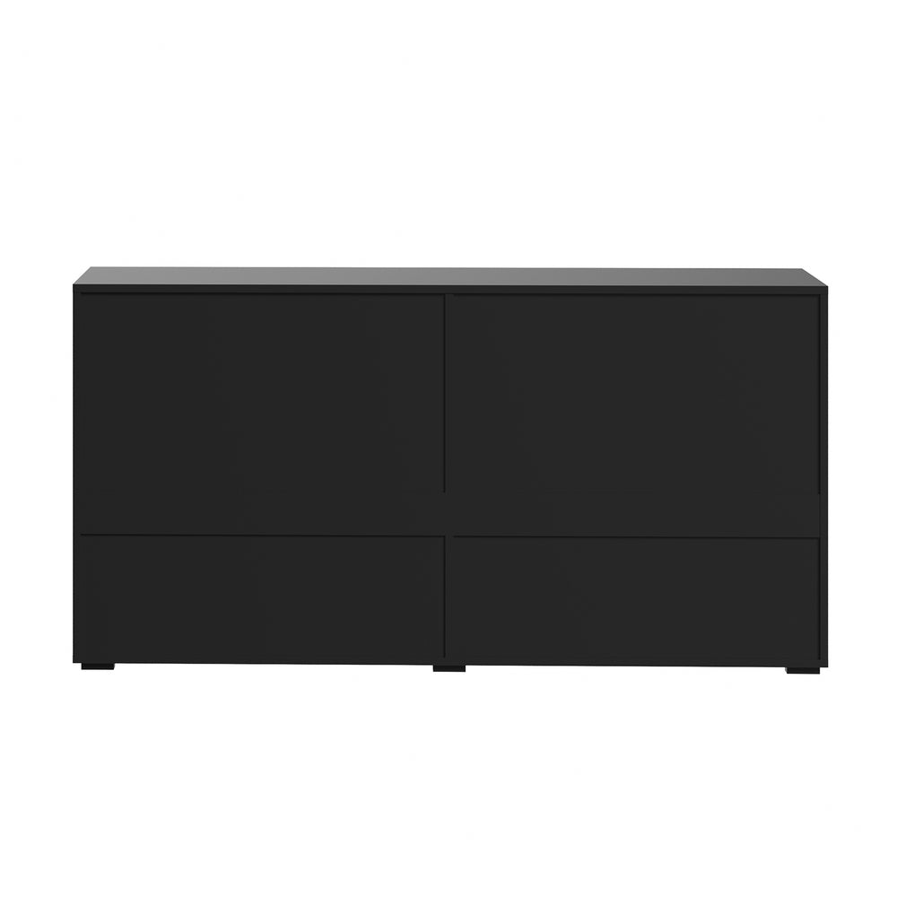 Oikiture Sideboard High Gloss 4 Doors 2 Drawers Black-Sideboards-PEROZ Accessories