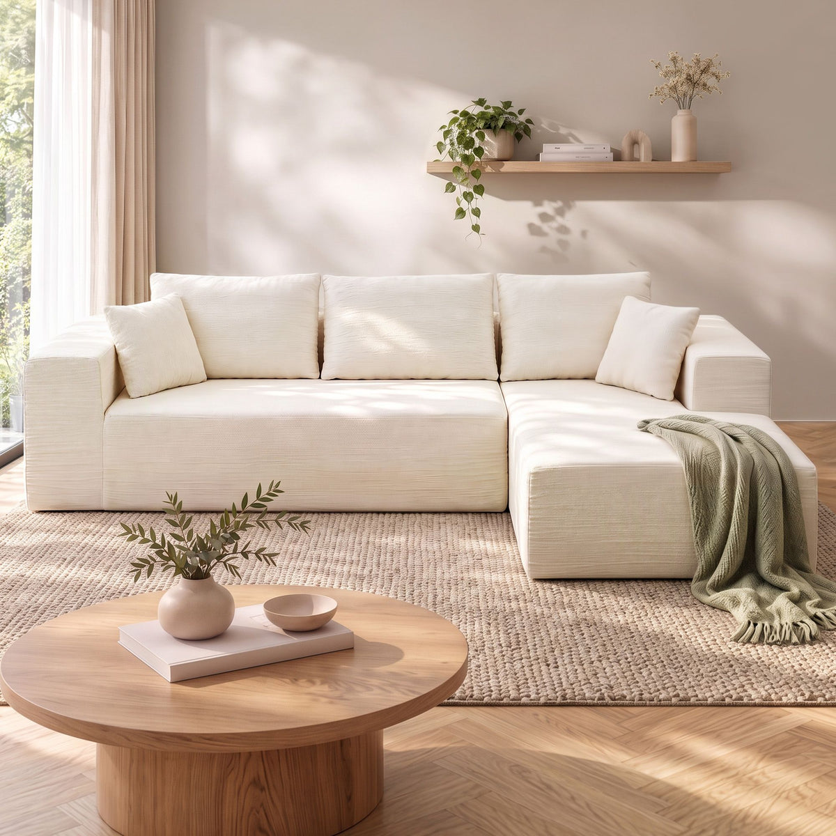 Artiss Modular Sectional Sofa 4-Seater L-Shaped Boneless Sofa Bed Chaise Lounge-Furniture > Sofas > Sofas & Sofa Beds-PEROZ Accessories