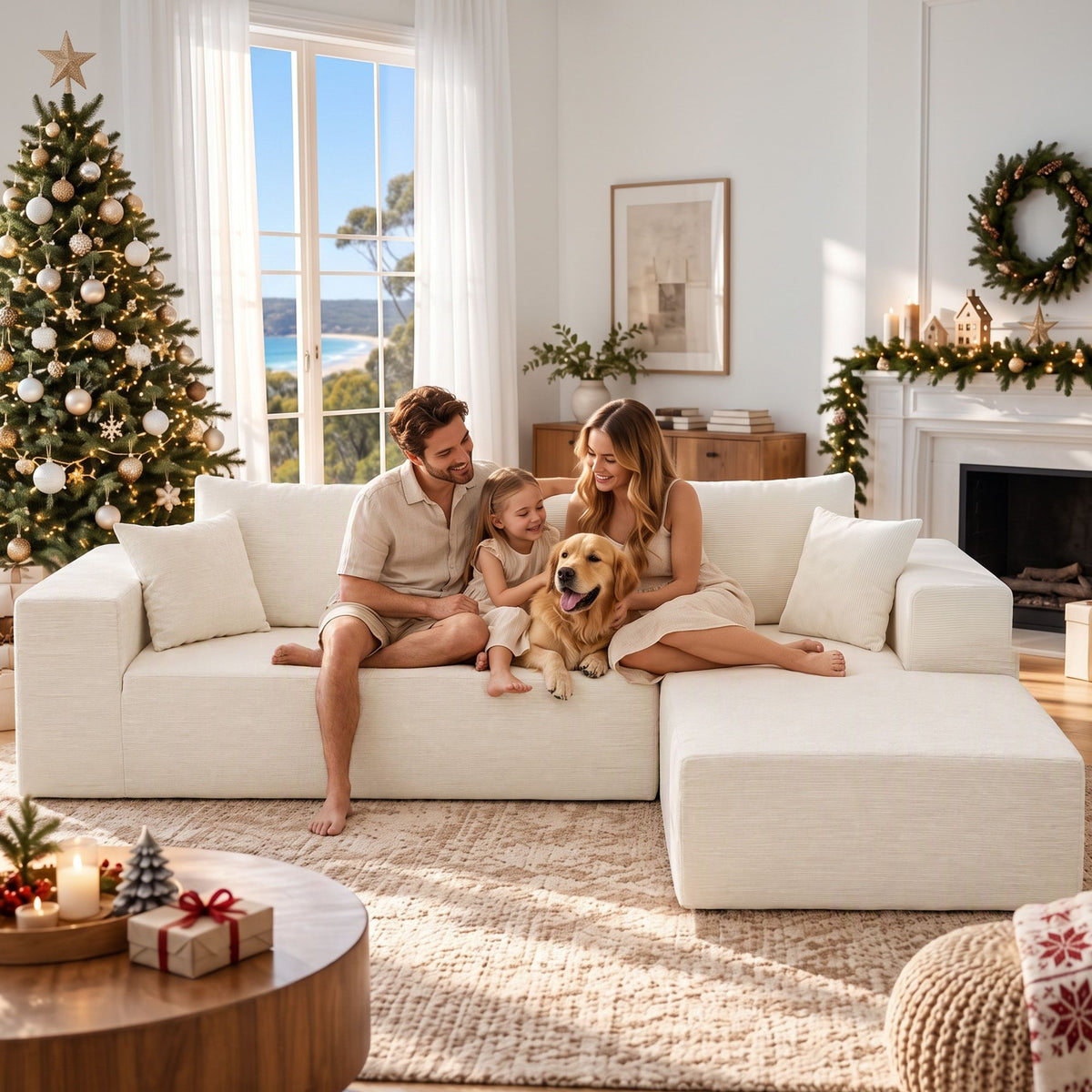 Artiss Modular Sectional Sofa 4-Seater L-Shaped Boneless Sofa Bed Chaise Lounge-Furniture > Sofas > Sofas & Sofa Beds-PEROZ Accessories