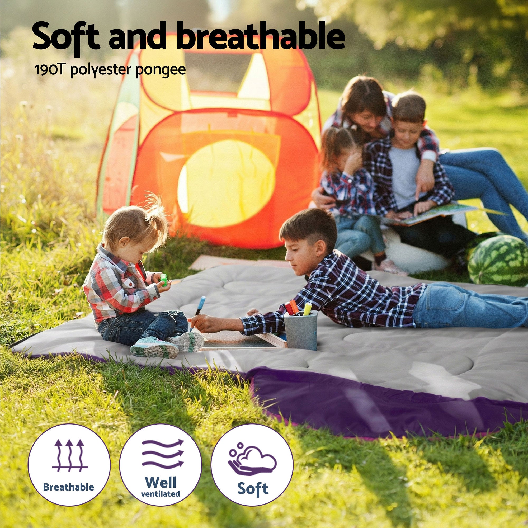 Weisshorn Sleeping Bag Set of 2 Kids Single 172cm Thermal Camping Hiking-Outdoor Recreation > Camping > Sleeping Bags-PEROZ Accessories