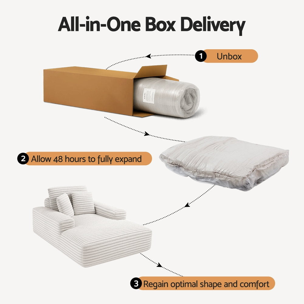 Artiss Sofa Bed Lounge Chair Recliner Couch Reading Chairs Sleeper Cloud Sofas Faux Fur Fabric-Furniture > Sofas > Sofas & Sofa Beds-PEROZ Accessories