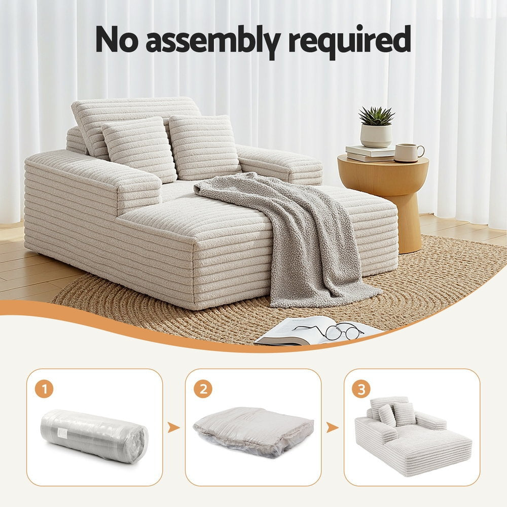 Artiss Sofa Bed Lounge Chair Recliner Couch Reading Chairs Sleeper Cloud Sofas Faux Fur Fabric-Furniture > Sofas > Sofas & Sofa Beds-PEROZ Accessories