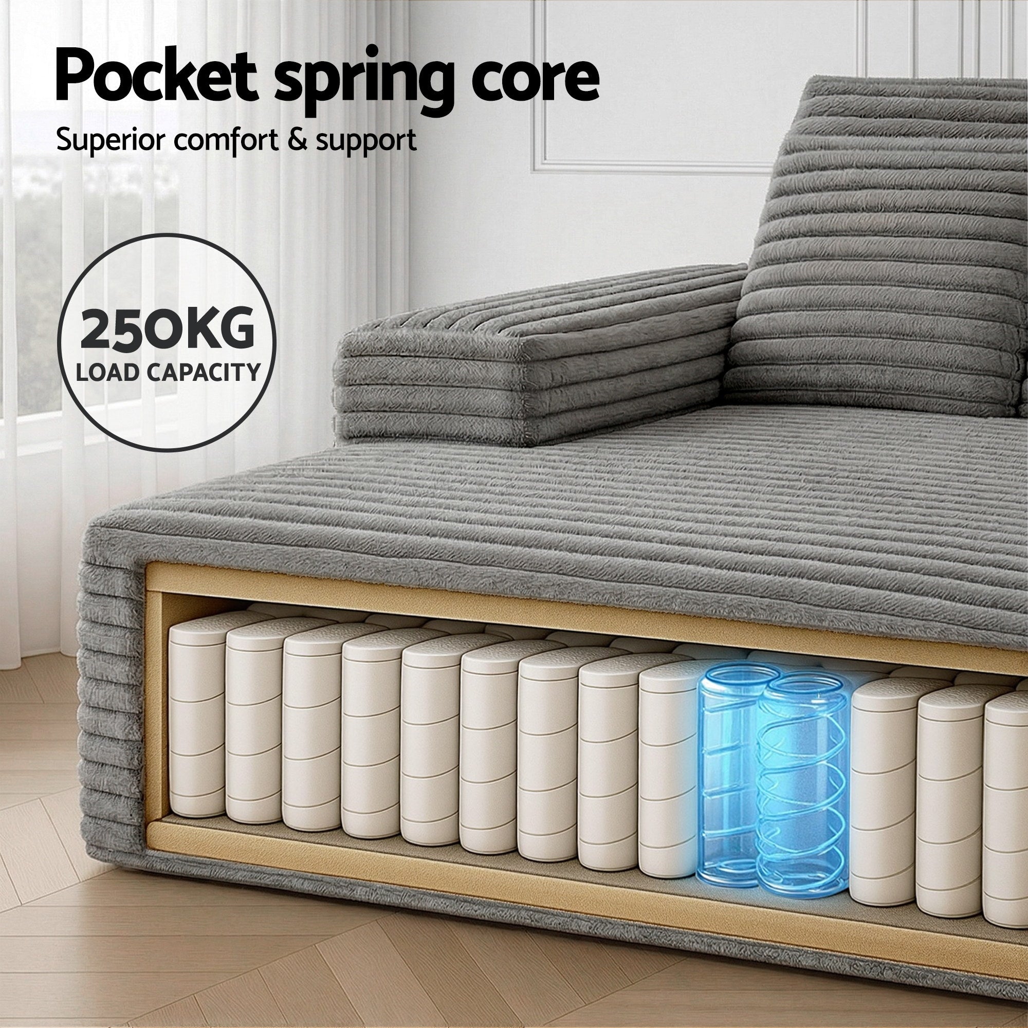 Artiss Sofa Bed Lounge Chair Recliner Couch Reading Chairs Sleeper Cloud Sofas-Furniture > Sofas > Sofas & Sofa Beds-PEROZ Accessories
