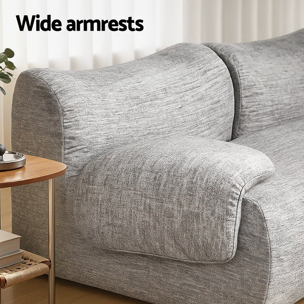 Artiss 2 Seater Sofa Modular Sectional Sofas Couch Bed No Assembly Living Room Grey-Furniture > Sofas > Sofas & Sofa Beds-PEROZ Accessories