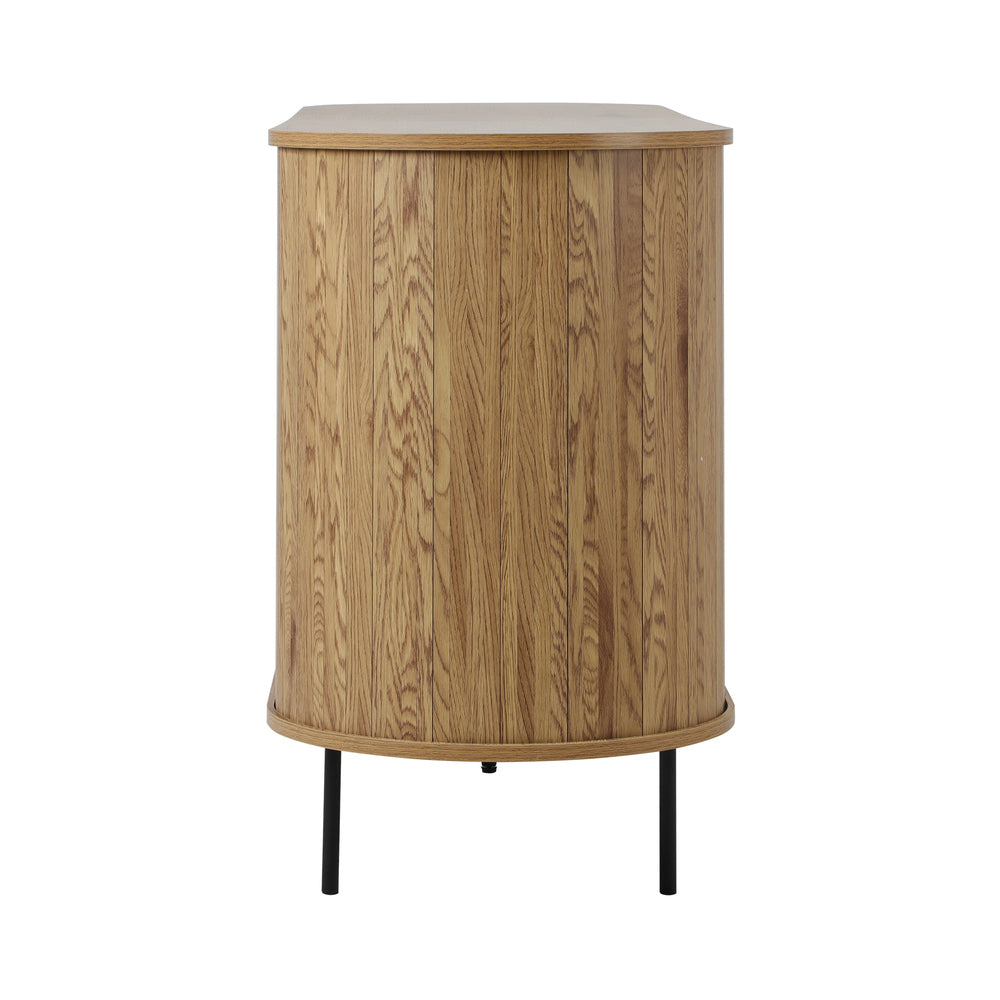 Oikiture Buffet Sideboard Sliding Doors Pantry Cabinet Natural-Sideboard-PEROZ Accessories