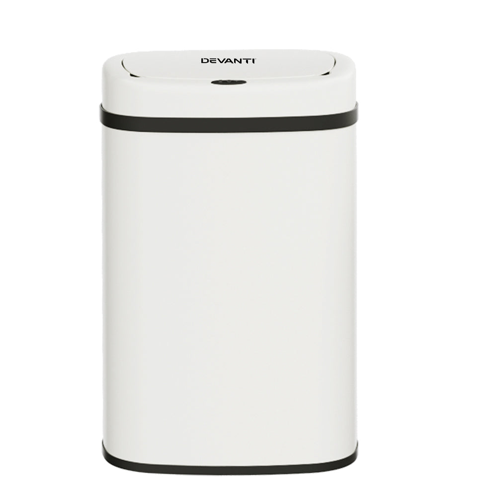 Devanti 50L Sensor Bin Motion Rubbish Automatic White-Appliances > Kitchen Appliances-PEROZ Accessories