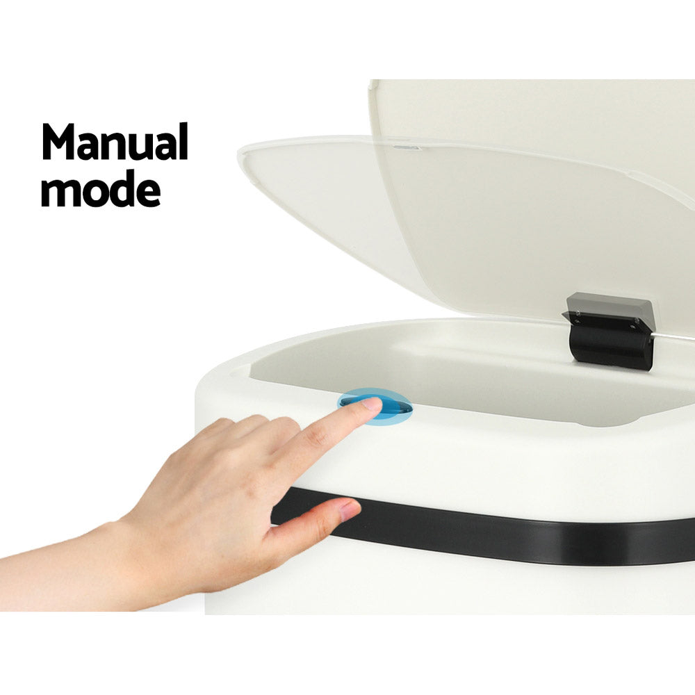 Devanti 50L Sensor Bin Motion Rubbish Automatic White-Appliances > Kitchen Appliances-PEROZ Accessories