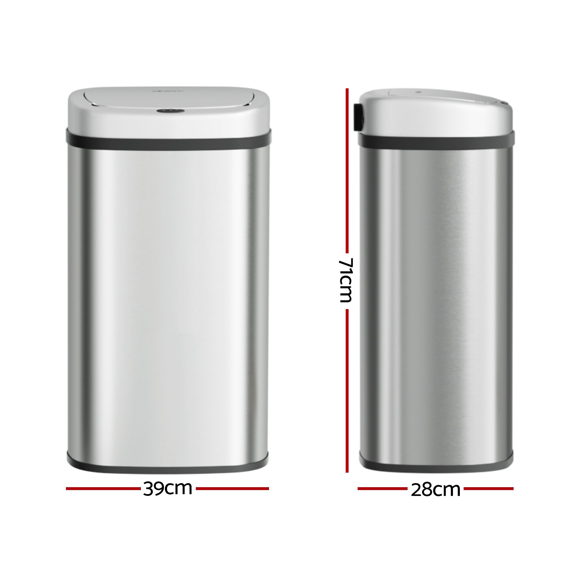 Devanti 60L Sensor Bin Motion Rubbish Automatic Silver-Appliances > Kitchen Appliances-PEROZ Accessories