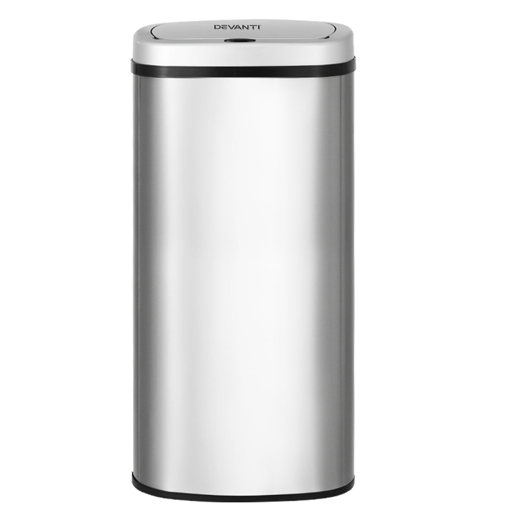 Devanti 60L Sensor Bin Motion Rubbish Automatic Silver-Appliances > Kitchen Appliances-PEROZ Accessories