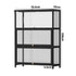 Oikiture Display Cabinet with 3 Tiers Shelves Clear Door Display Shelf Home Storage Cabinet Black-Storage Cabinet-PEROZ Accessories