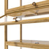 Oikiture Display Cabinet 3-Tier Shelves Clear Oak-Storage Cabinets-PEROZ Accessories