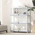 Oikiture Display Cabinet 3 Tiers Clear Door White-Storage Cabinets-PEROZ Accessories