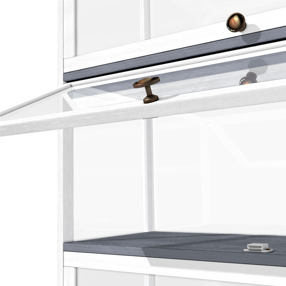 Oikiture Display Cabinet 5 Tiers Clear Door White-Storage Cabinets-PEROZ Accessories