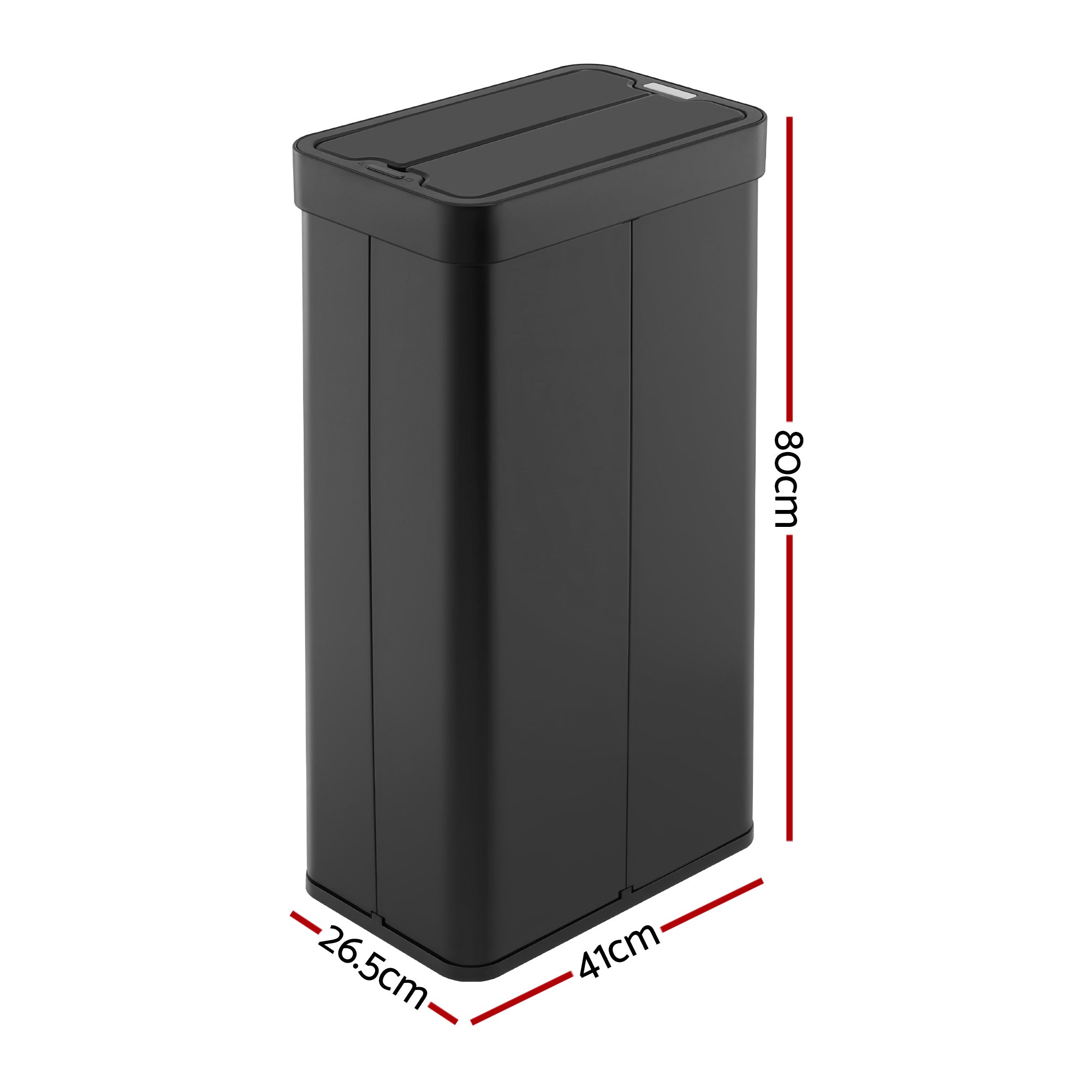 Devanti Rubbish Bin 70L Automatic Sensor Kitchen Bin, Slim Smart Garbage Can Touchless Rectangular with Liner Holder, Fully Closed Lid for Bedroom, Bathroom, Living Room, Black-Home & Garden > Kitchen Bins > Automatic Bins-PEROZ Accessories