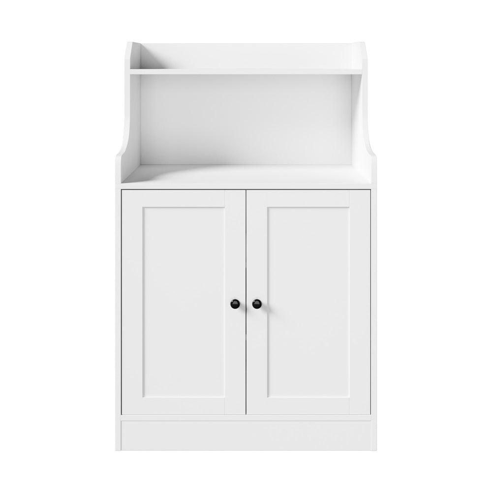 Oikiture Buffet Sideboard Cupboard 2 Doors Hallway Table White-Sideboard-PEROZ Accessories