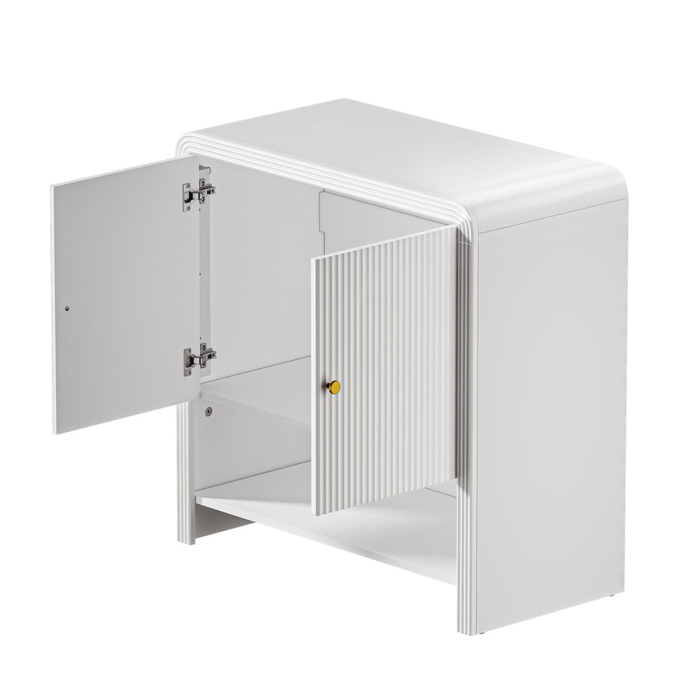 Oikiture Buffet Sideboard Storage Cabinet 2 Doors Cupboard White-Sideboard-PEROZ Accessories