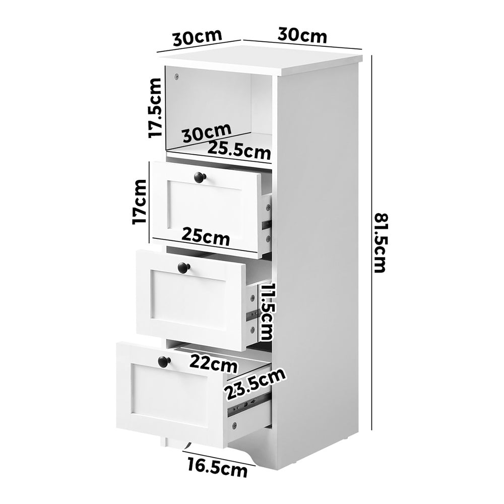 Oikiture 2x Chest of Drawers Storage Cabinet Dresser Tallboy Hamptons-Sideboard-PEROZ Accessories