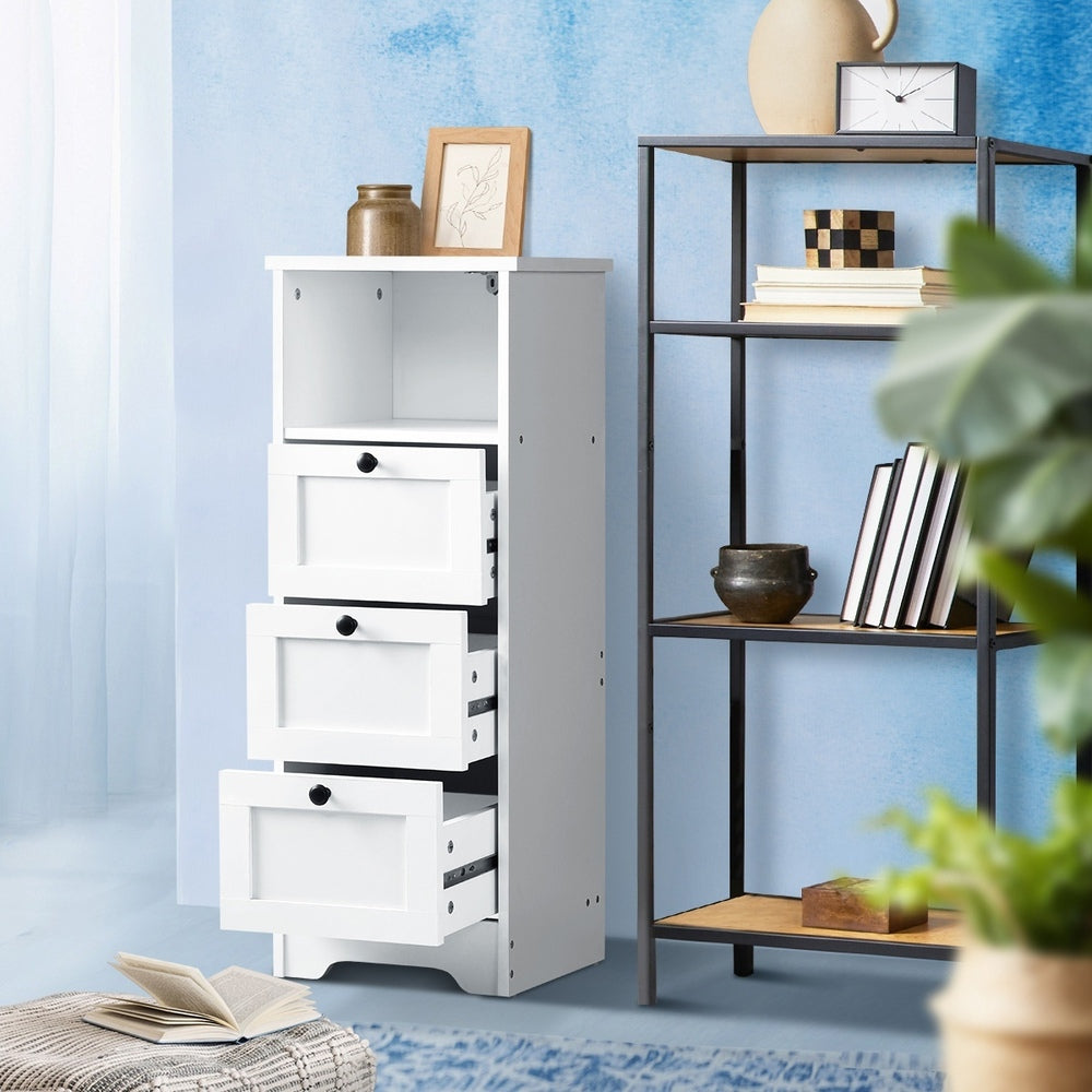 Oikiture 2x Chest of Drawers Storage Cabinet Dresser Tallboy Hamptons-Sideboard-PEROZ Accessories