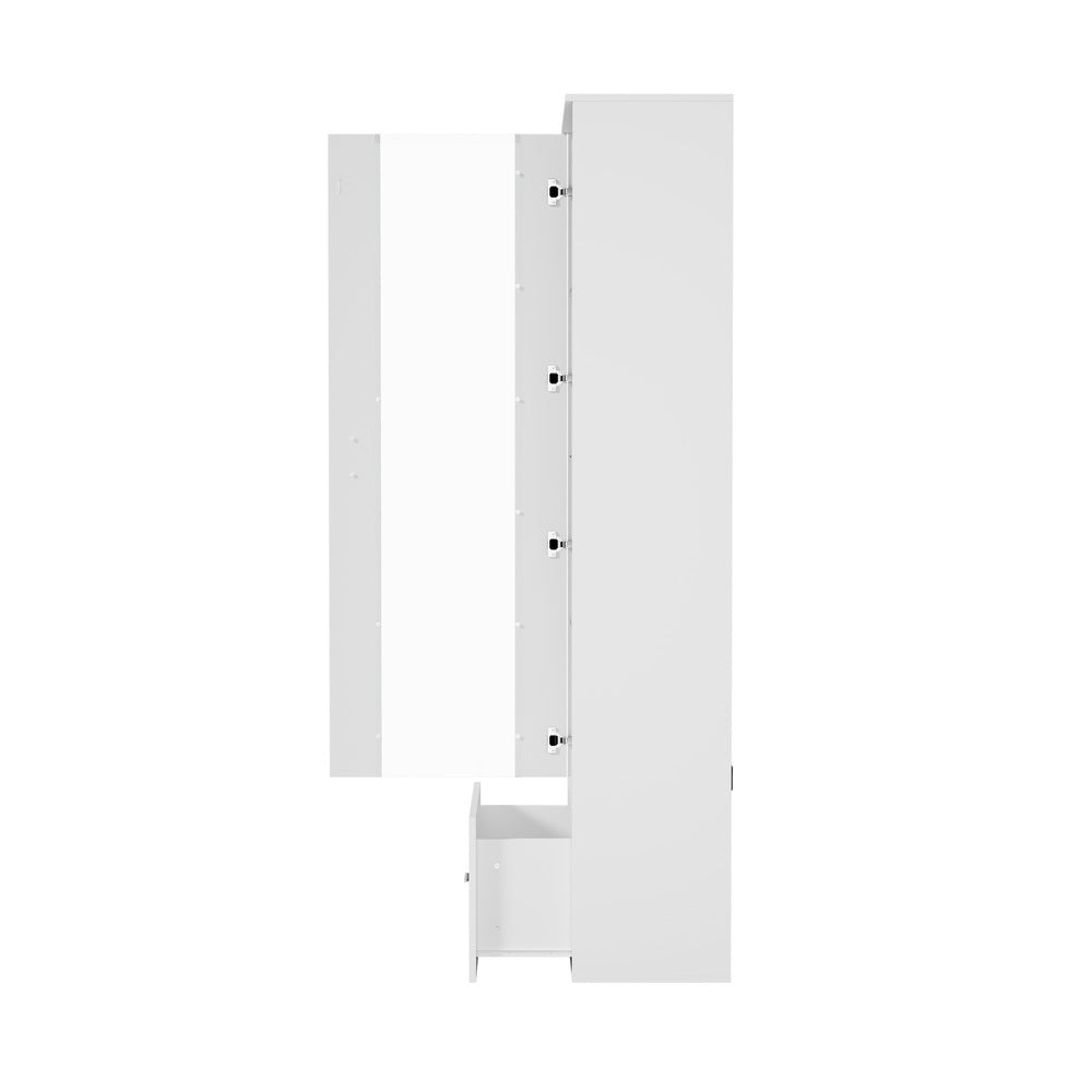 Oikiture Buffet Sideboard LED High Gloss Glass Door White-Sideboard-PEROZ Accessories