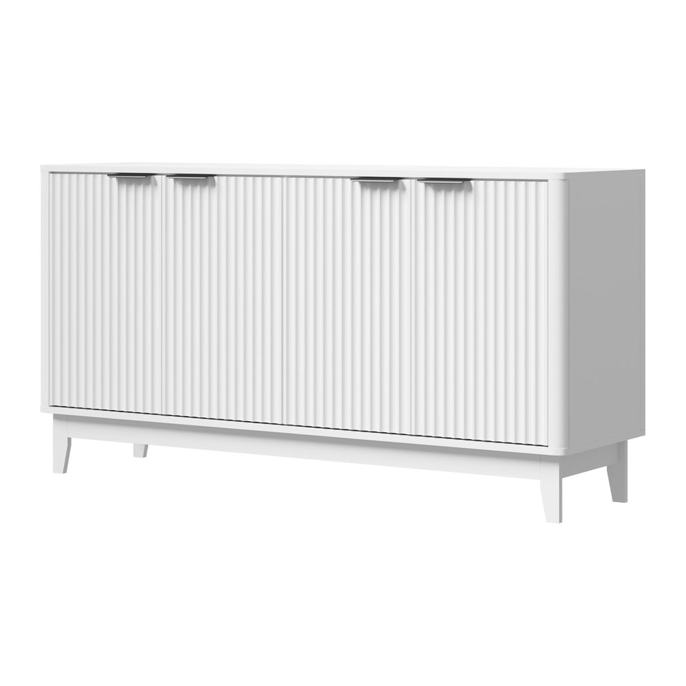 Oikiture Buffet Sideboard Storage Cabinet 4 Doors Cupboard White-Sideboard-PEROZ Accessories