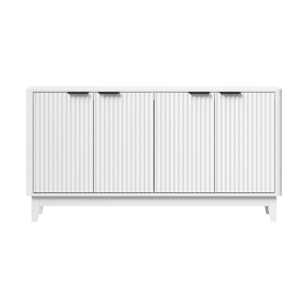 Oikiture Buffet Sideboard Storage Cabinet 4 Doors Cupboard White-Sideboard-PEROZ Accessories
