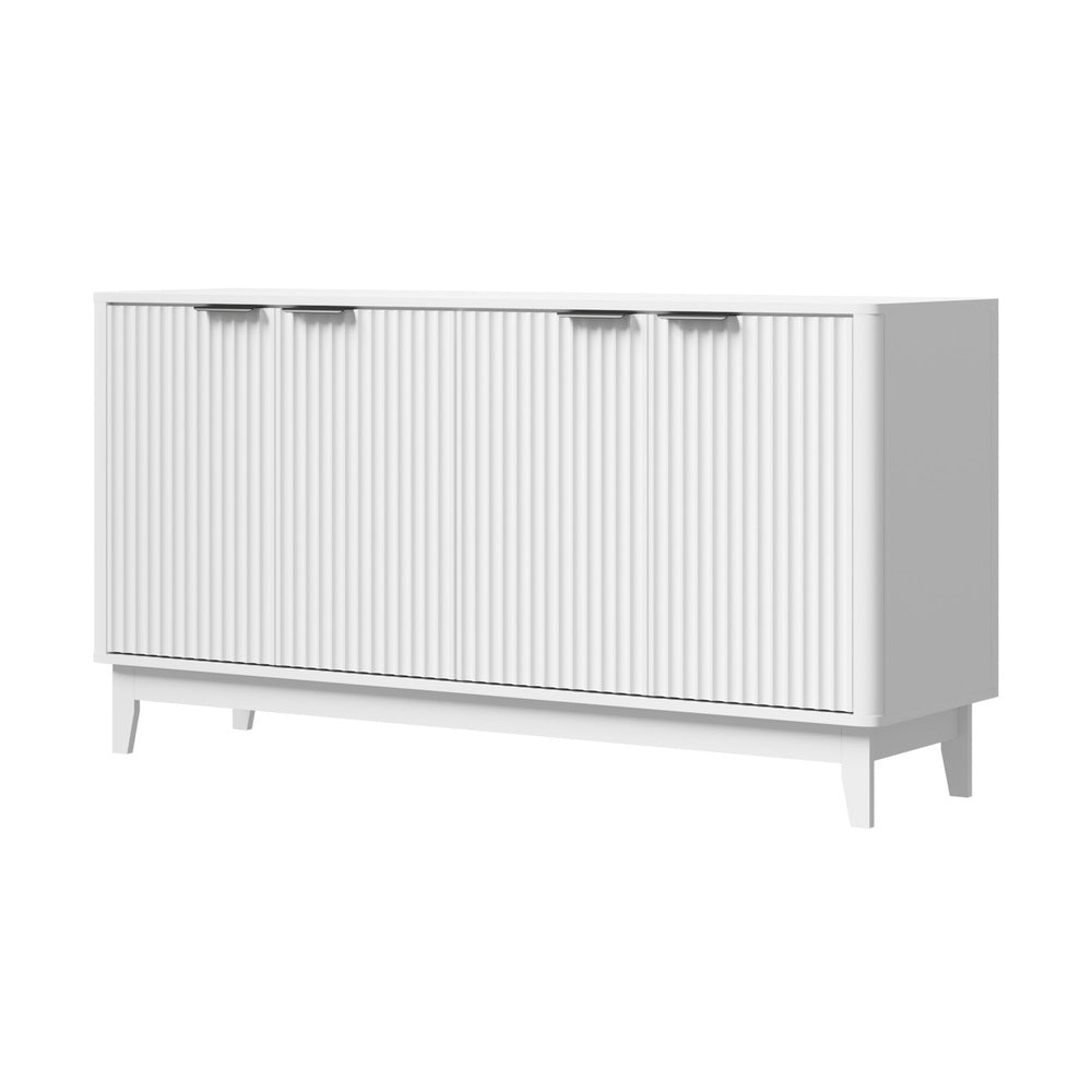 Oikiture Buffet Sideboard Storage Cabinet 4 Doors Cupboard White-Sideboard-PEROZ Accessories