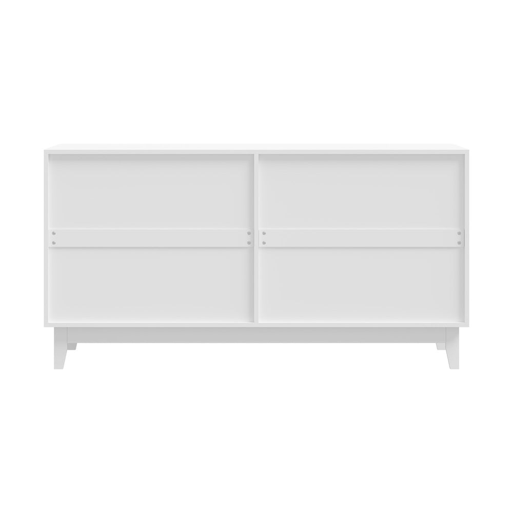 Oikiture Buffet Sideboard Storage Cabinet 4 Doors Cupboard White-Sideboard-PEROZ Accessories