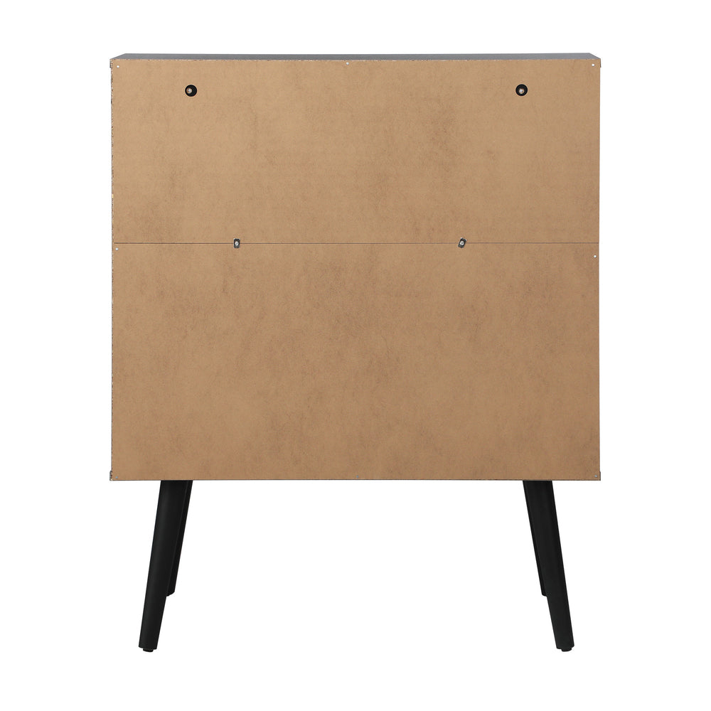 Oikiture Sideboard Buffet Cabinet with Open Shelf, Glass Doors and 2 Tier Storage Cabinet Coffee Bar Table-Sideboards-PEROZ Accessories