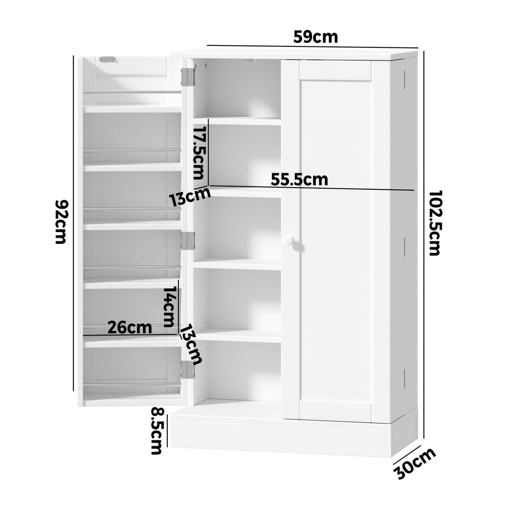 Oikiture Buffet Sideboard Cabinet 2 Doors Cupboard Pantry Kitchen Storage White-Sideboard-PEROZ Accessories