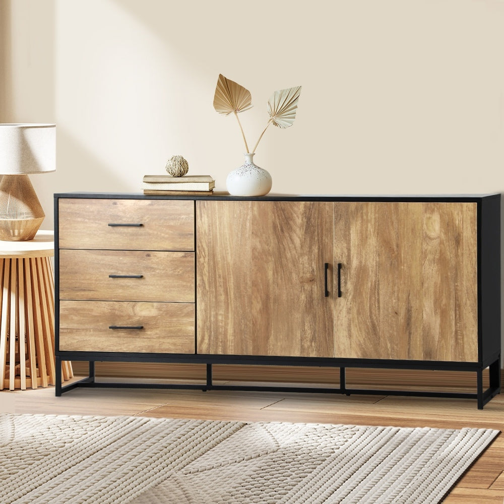 Oikiture Buffet Sideboard Cupboard Cabinet 3 Drawers 2 Door-Sideboard-PEROZ Accessories