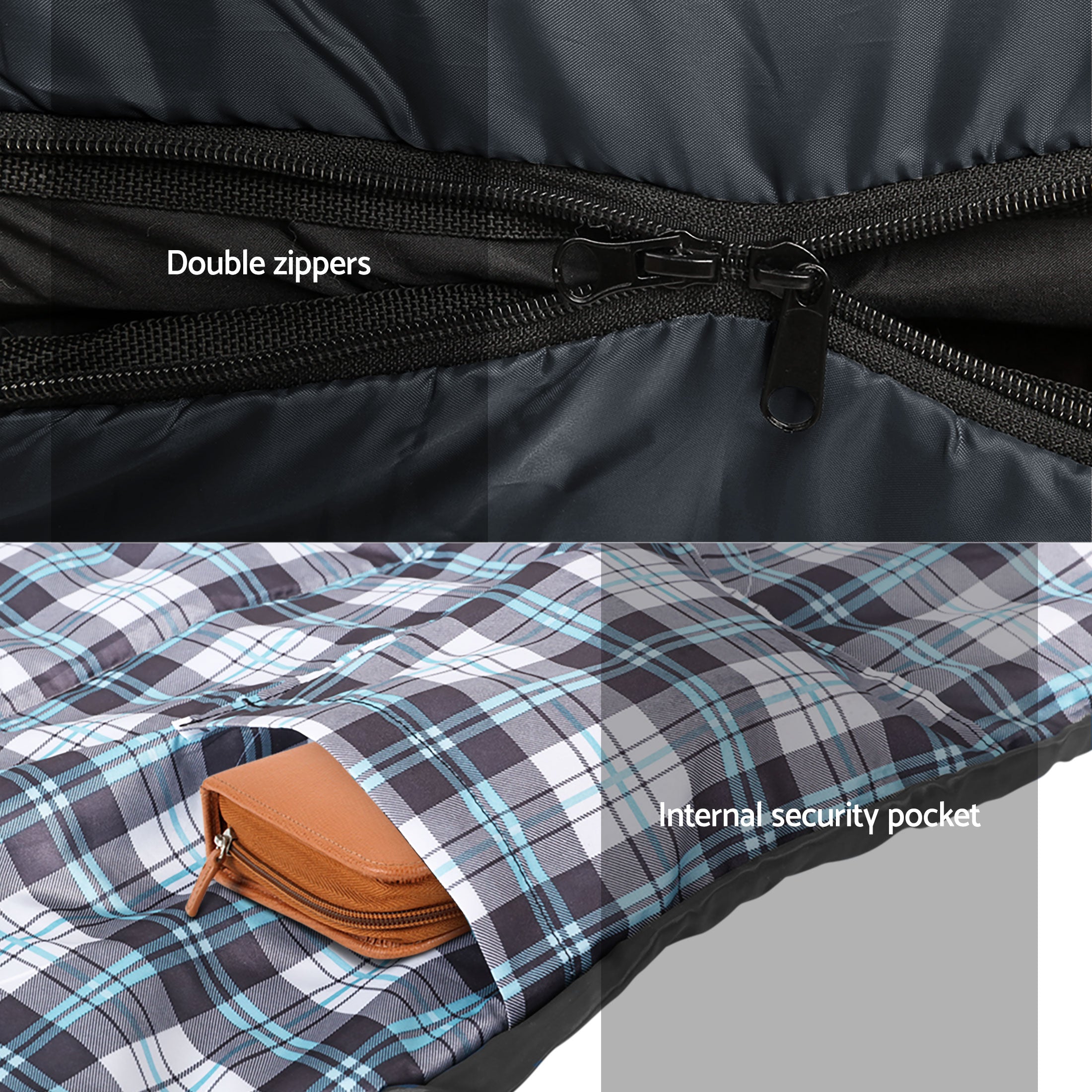 Weisshorn Sleeping Bag Set of 2 Single Thermal Camping Hiking Tent 0℃-Outdoor Recreation > Camping > Sleeping Bags-PEROZ Accessories