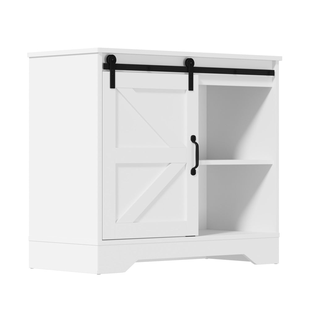Oikiture Buffet Sideboard Cabinet Pantry Storage Cupboard Sliding Door White-Sideboard-PEROZ Accessories