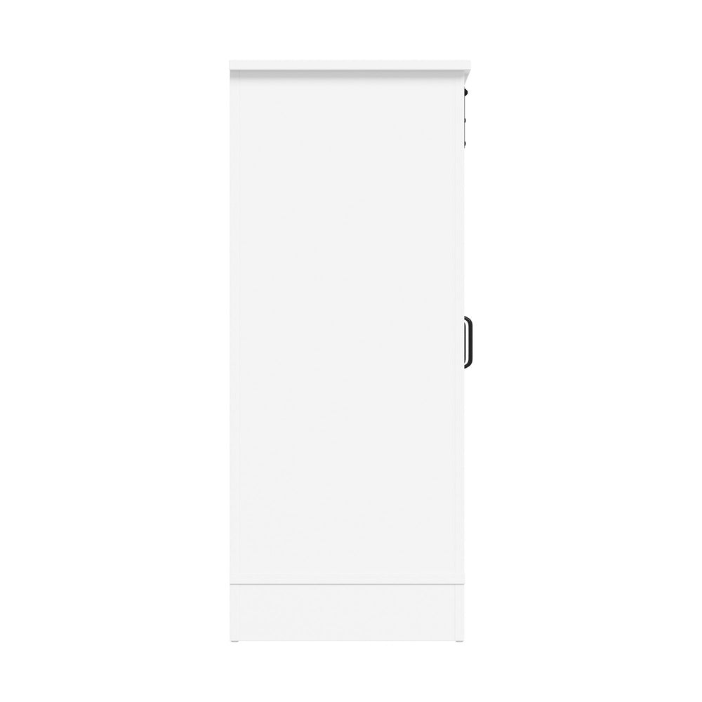 Oikiture Sideboard Buffet Wine Rack Sliding Door 5 Shelves White-Sideboard-PEROZ Accessories