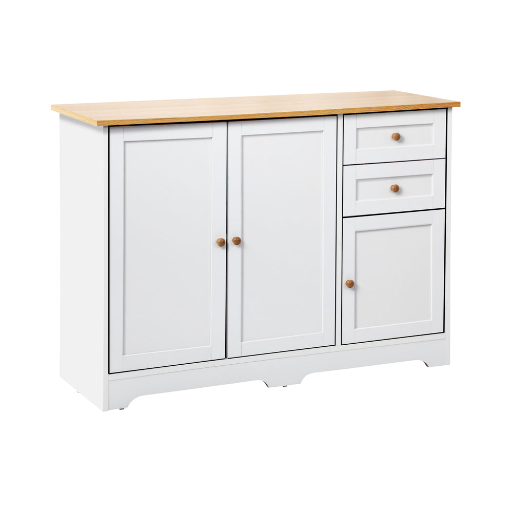 Oikiture Chest of Drawers with 2 Drawers and 2 Cabinet Buffet Sideboard Hallway Storage-Sideboard-PEROZ Accessories