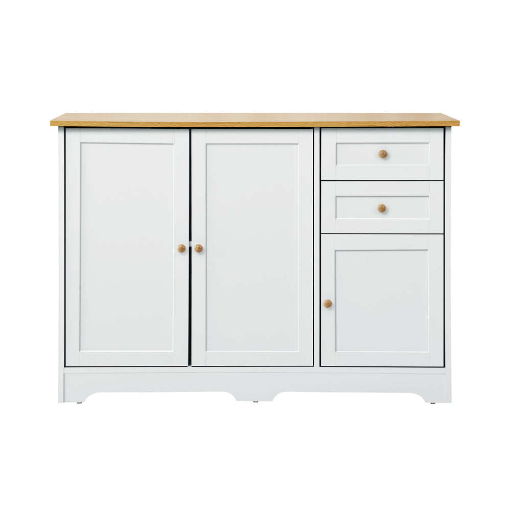 Oikiture Chest of Drawers with 2 Drawers and 2 Cabinet Buffet Sideboard Hallway Storage-Sideboard-PEROZ Accessories