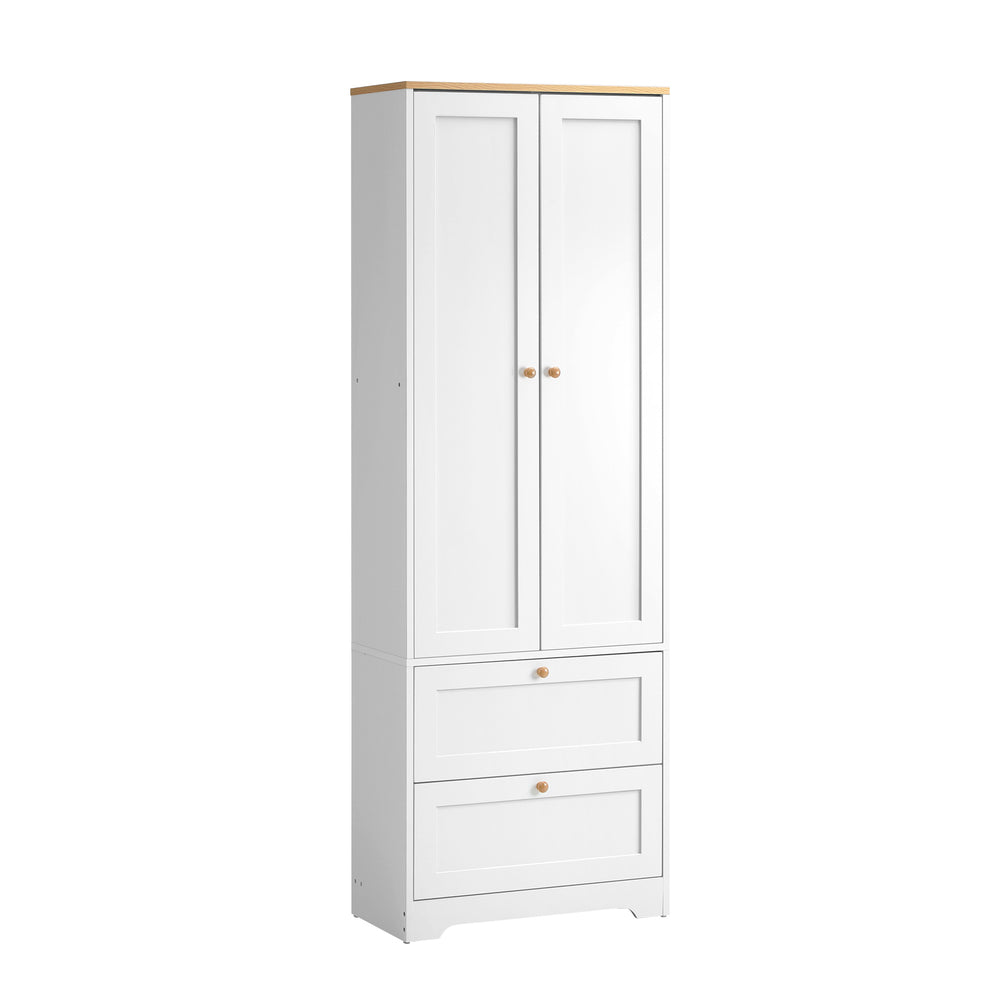 Oikiture Sideboard Buffet Cabinet with Display Shelf and Drawer Kitchen Storage Cupboard White-Sideboard-PEROZ Accessories