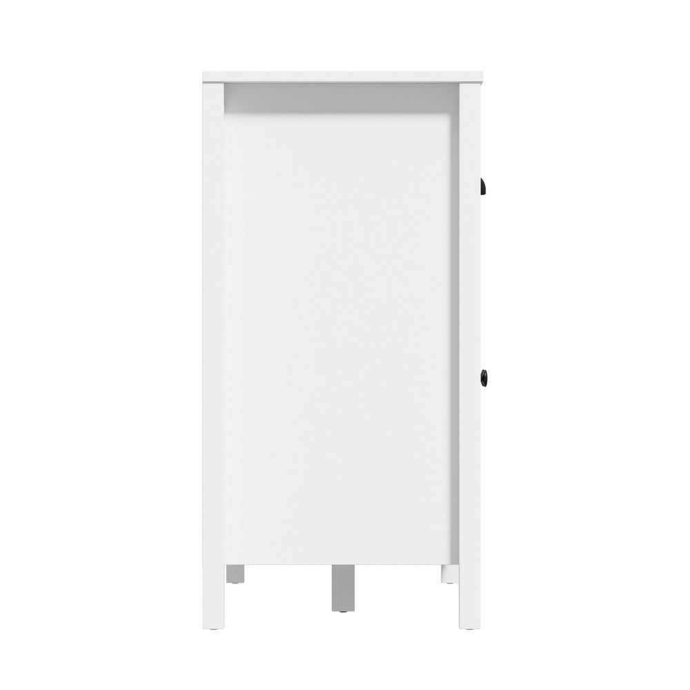 Oikiture Sideboard Buffet Storage Cabinet 3 Doors Cupboard Pantry Kitchen White-Sideboard-PEROZ Accessories