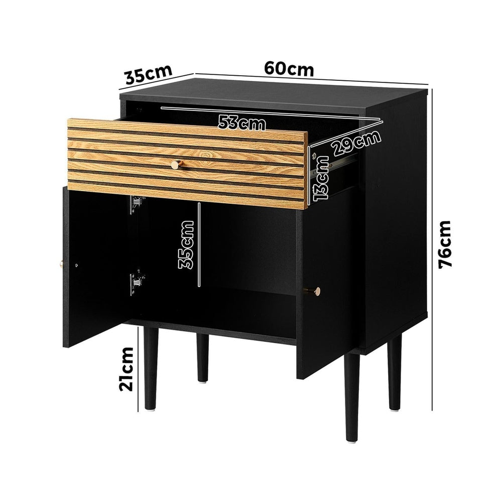 Oikiture Sideboard Buffet Storage Cabinet Hallway Kitchen Cupboard Drawers Table-Sideboard-PEROZ Accessories