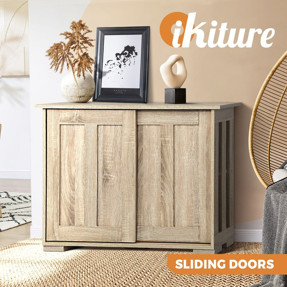Oikiture Sideboard Buffet Cabinet with Sliding Doors, 86 x 27 x 63cm Hallway Table-Sideboard-PEROZ Accessories