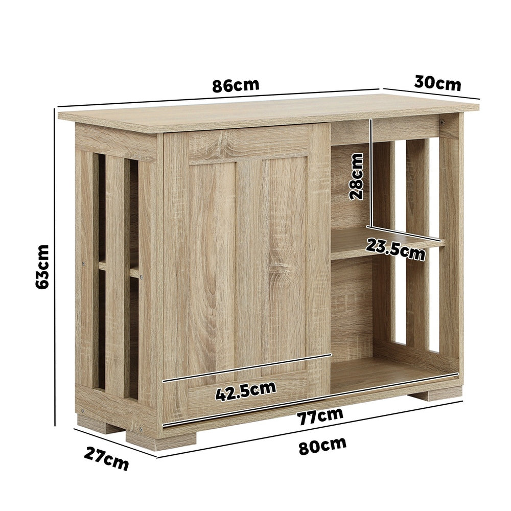 Oikiture Sideboard Buffet Cabinet with Sliding Doors, 86 x 27 x 63cm Hallway Table-Sideboard-PEROZ Accessories