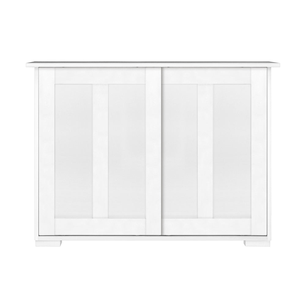 Oikiture Sideboard Buffet Side Hallway Table Floor Cabinets Desk Storage Cupboard Shelf Home Furniture _White-Sideboard-PEROZ Accessories