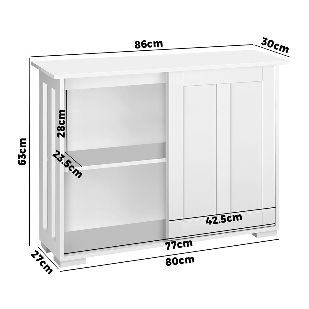 Oikiture Sideboard Buffet Side Hallway Table Floor Cabinets Desk Storage Cupboard Shelf Home Furniture _White-Sideboard-PEROZ Accessories