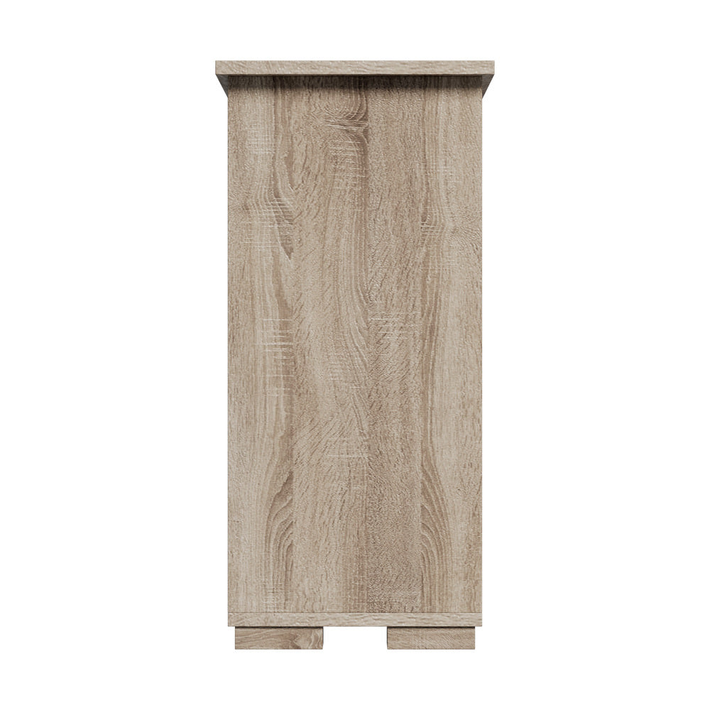 Oikiture Sideboard Buffet Glass Sliding Door Natural-Sideboard-PEROZ Accessories