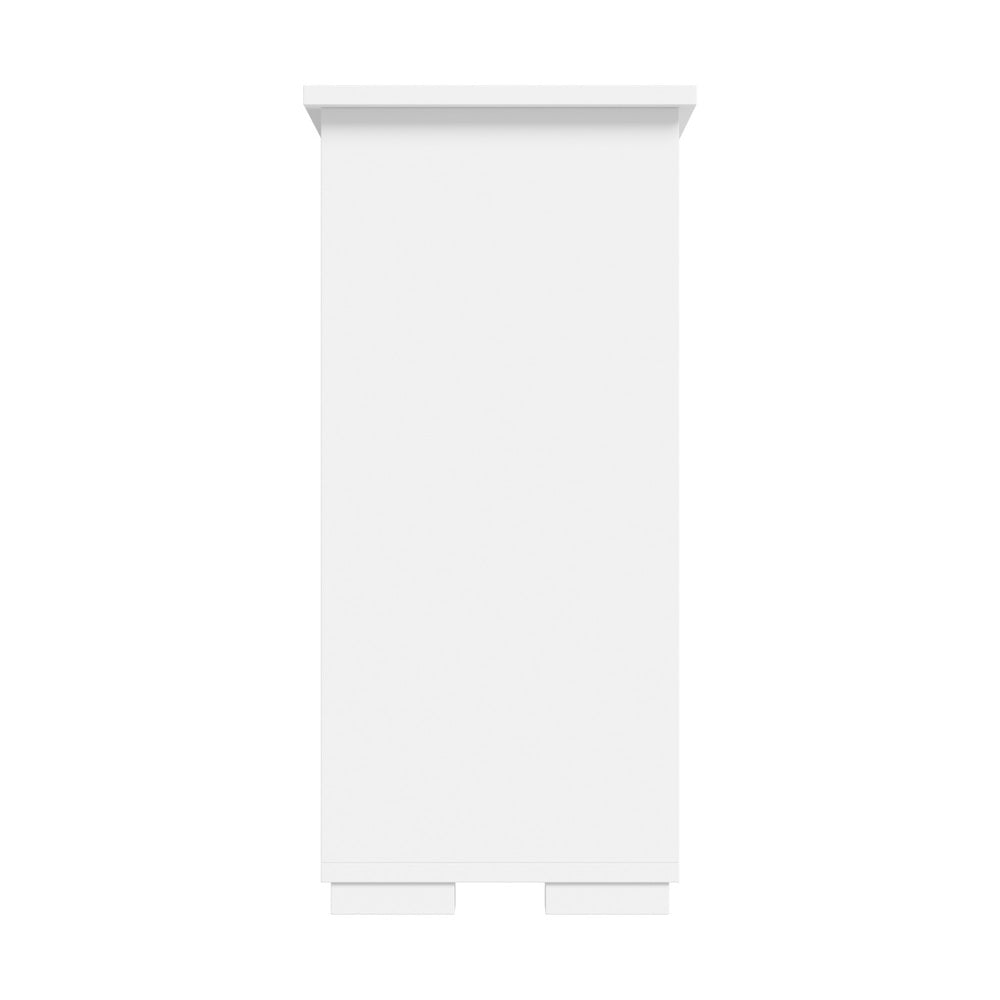 Oikiture Sideboard Buffet Glass Sliding Door White-Sideboard-PEROZ Accessories