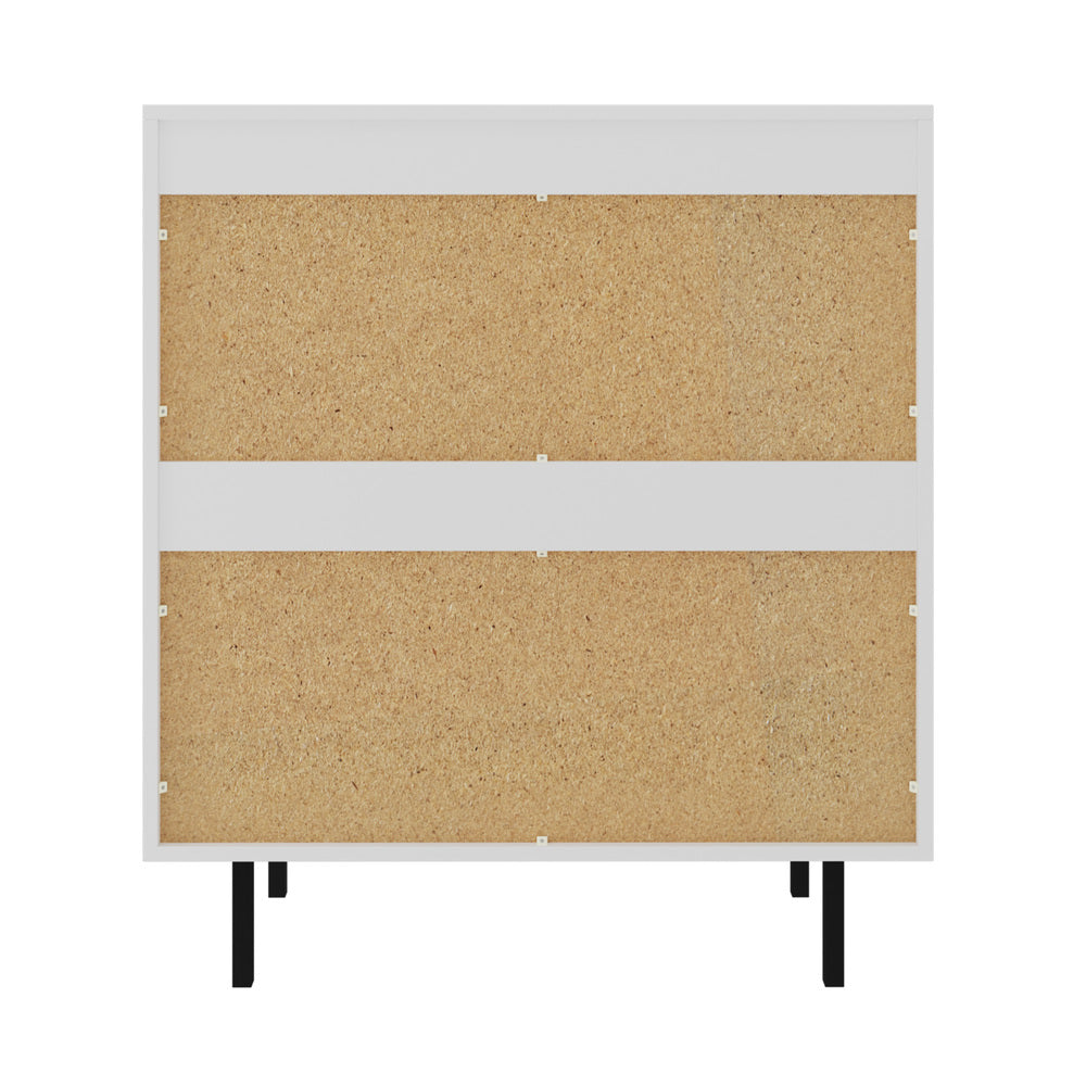 Oikiture 2x Buffet Sideboard Cupboard Glass Doors White-Sideboard-PEROZ Accessories