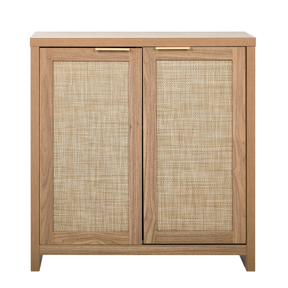 Oikiture Buffet Sideboard Rattan Storage Cabinet Kitchen Hallway Table-Sideboard-PEROZ Accessories