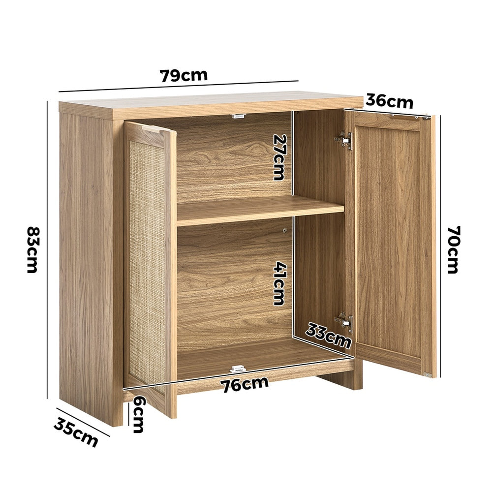 Oikiture Buffet Sideboard Rattan Storage Cabinet Kitchen Hallway Table-Sideboard-PEROZ Accessories
