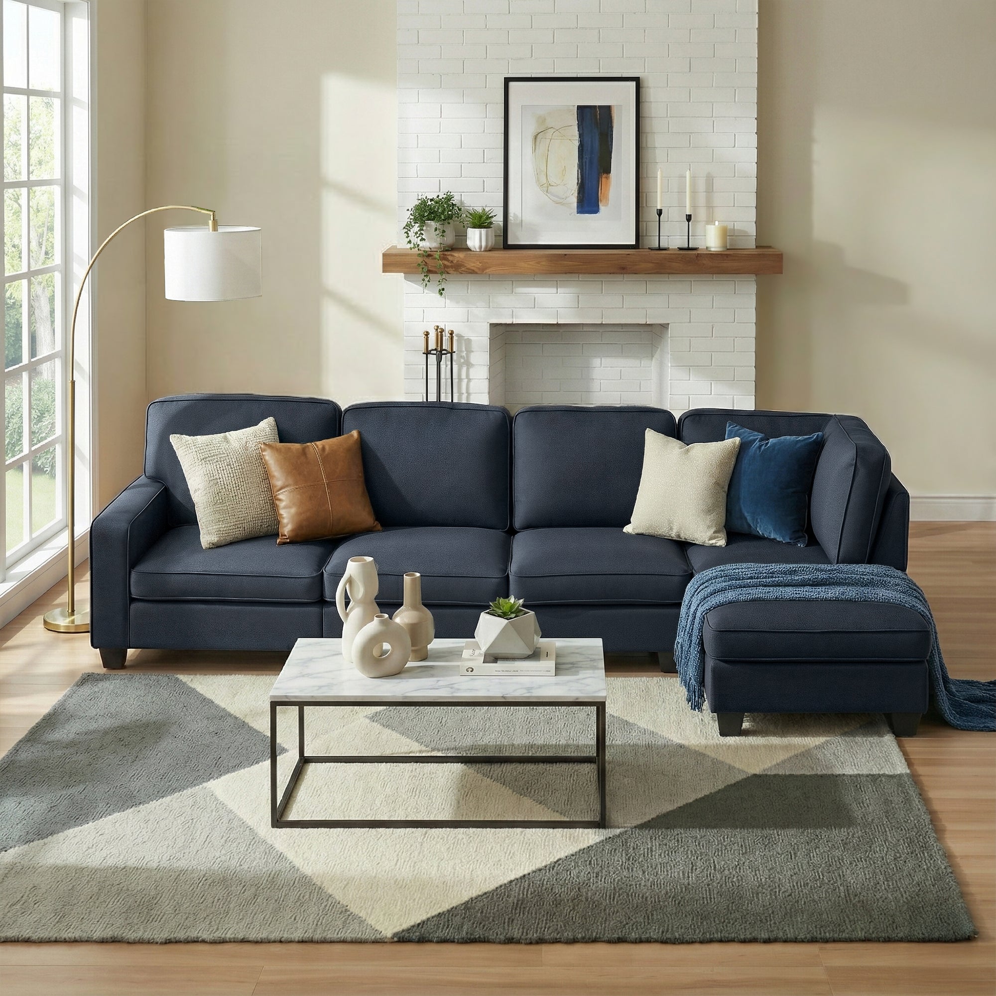 Artiss Modular Sofa Chaise Set 5-seater Dark Grey-Furniture > Sofas-PEROZ Accessories