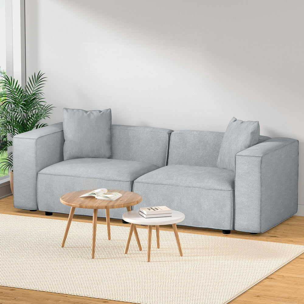 Artiss Modular Sofa Chaise Set 2-Seater Grey-Furniture > Living Room-PEROZ Accessories